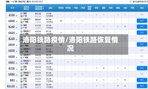 洛阳铁路疫情/洛阳铁路恢复情况